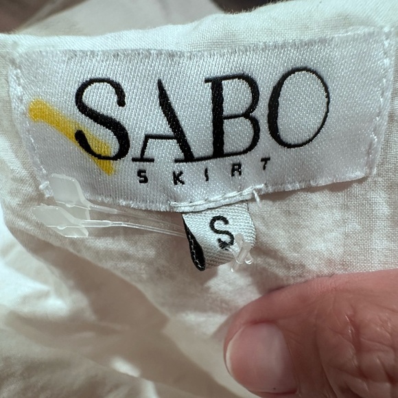 SABO SKIRT WOMENS White Eyelet Wrap Top SMALL - Picture 5 of 7